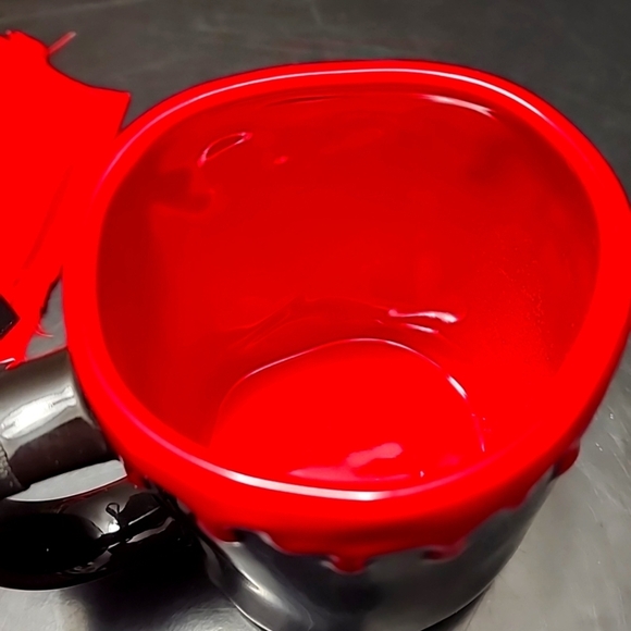 Rae Dunn Red and Black Halloween Mug "Bite Me" - Picture 3 of 5